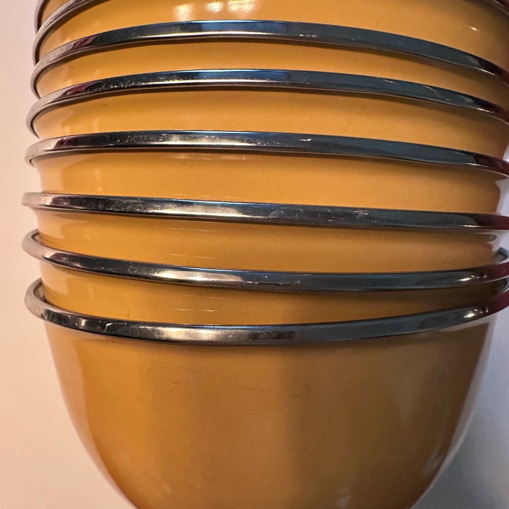 Pottery Barn Yellow and Silver Dinnerware Set